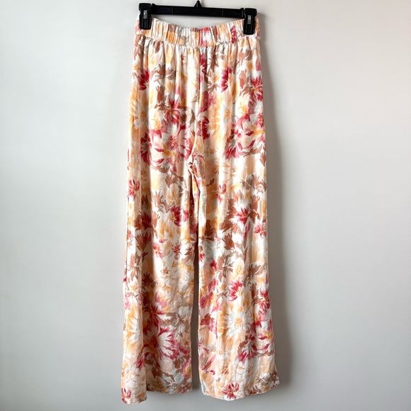 Abercrombie & Fitch Floral Wide Leg Linen Blend Pants XS - Picture 3 of 8